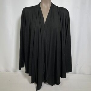 Natori Black Open Front Drape Lightweight Cardigan Sweater Women's XL NWT